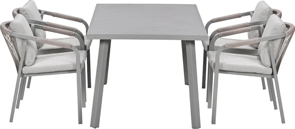 Garden Impressions Milou tuinset 5-delig - tuintafel 160x90 cm taupe