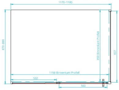 van Rijn ST04 douchecabine mat zwart 120x90cm