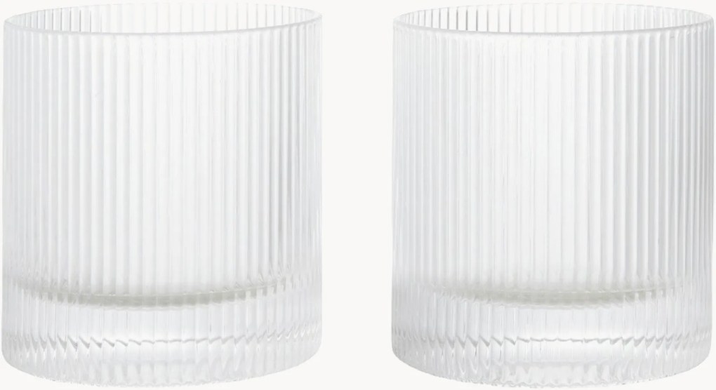 Mondgeblazen glazen tumblers Ripple, 2-delig