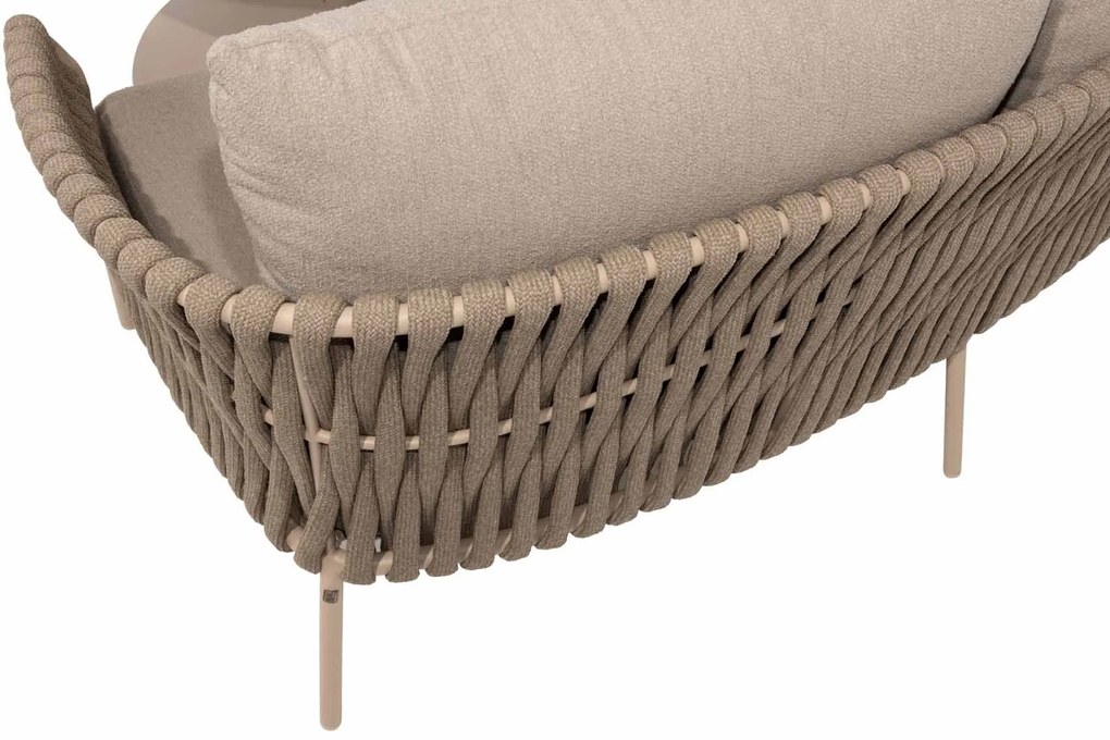 4 Seasons Outdoor Comino 2-zits loungebank latte met armleuning links  LoungebankLoungeset    beige weerbestendig