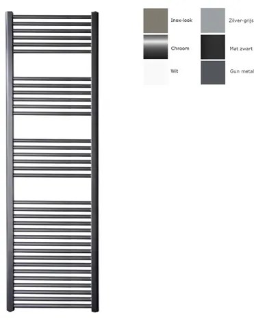 Sanicare design radiator recht 172 x 60 cm. gun metal HRA601720M