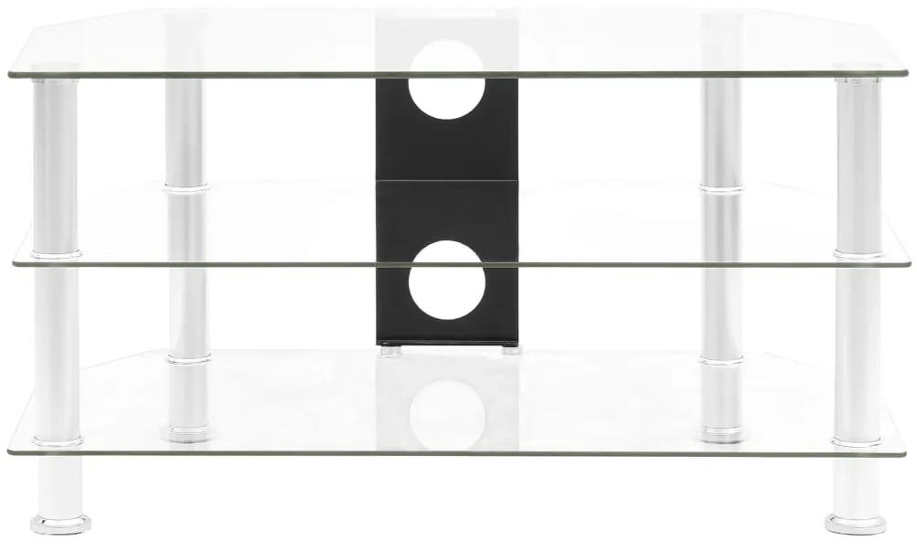 vidaXL Tv-meubel 75x40x40 cm gehard glas transparant