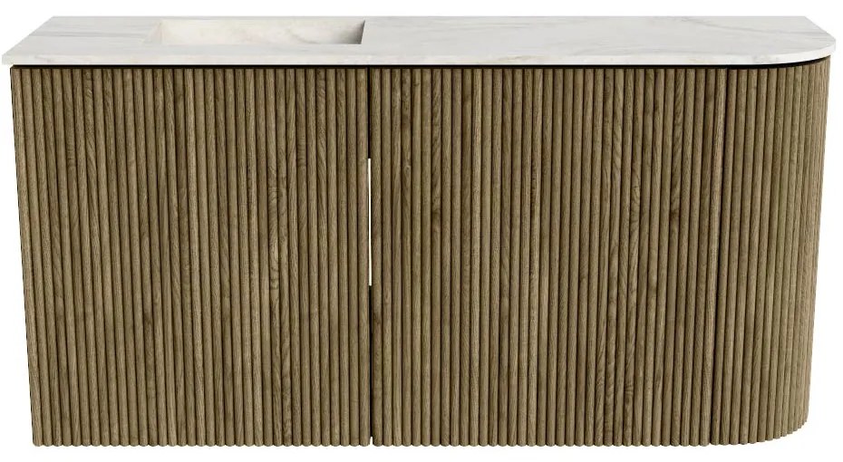 Mondiaz Joya DLux 80cm toiletmeubel ronding rechts dusk met wastafel faye links zonder kraangat ostra