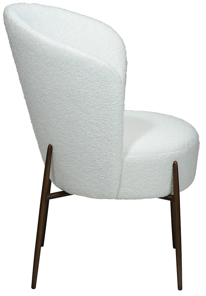 Dan-Form Orbit Eetkamerstoel Met Hoge Rugleuning Rond Boucle Wit