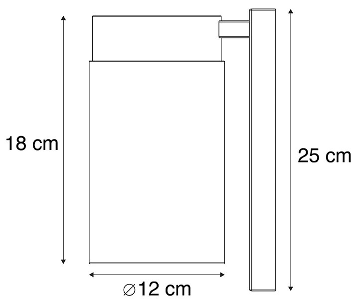 Smart buitenwandlamp met dimmer zwart IP44 incl. Wifi ST64 - Jarra Modern E27 IP44 Buitenverlichting cilinder / rond
