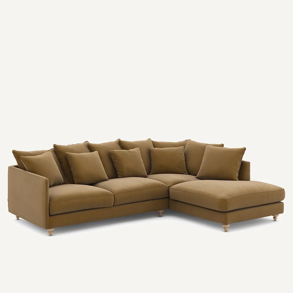 Linnen fluwelen hoekslaapbank, LAZARE