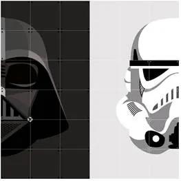 Stormtrooper & Darth Vader Wandsysteem 120 x 120 cm