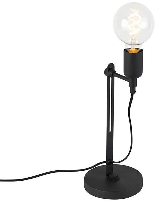 Industriële tafellamp zwart - Slide Modern, Industriele / Industrie / Industrial E27 Binnenverlichting Lamp