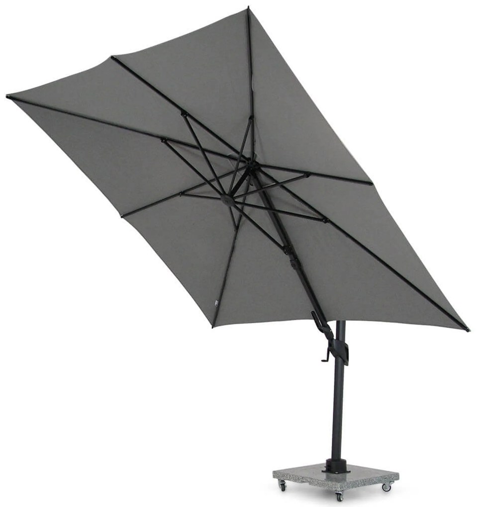 Santika Furniture Santika Belize Deluxe Parasol X Antraciet (incl. Voet) Grijs