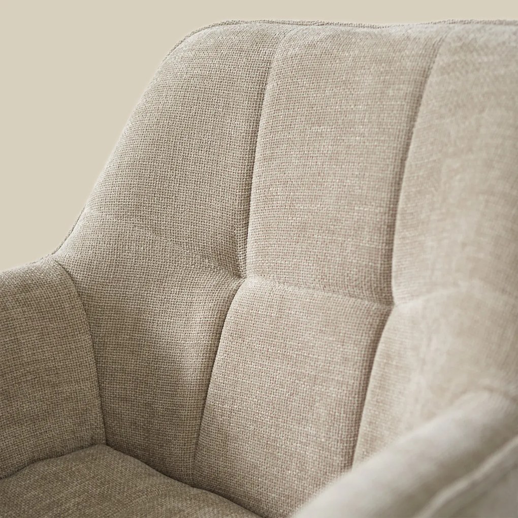 Beige Eetkamerstoel Met Stiksels