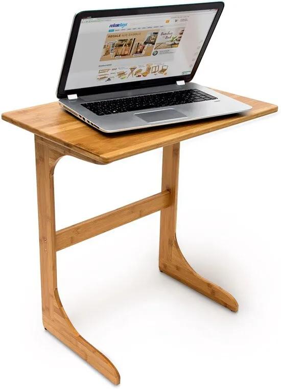 Laptoptafel / bijzettafel bamboe hout - Houten bijzet tafel laptop - 62 5x60x40