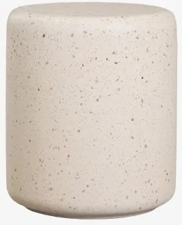 Elyndra Nachtkastje Ø35 Cm In Beton Beige-crèmekleurig Terrazzo - Sklum