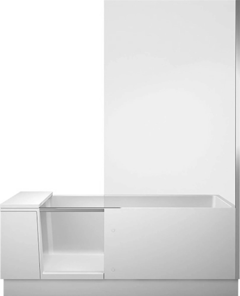 Duravit Shower + Bath Bad met gemonteerde deur rechts 170x75 cm Wit helder glas