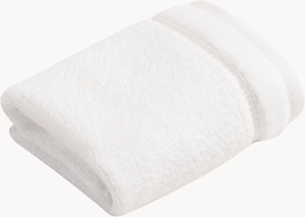 Katoenen gezichtsdoeken Pure met velours bies, 2-delig