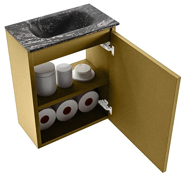 Mondiaz Ture DLux toiletmeubel 40cm oro met wastafel lava midden zonder kraangat