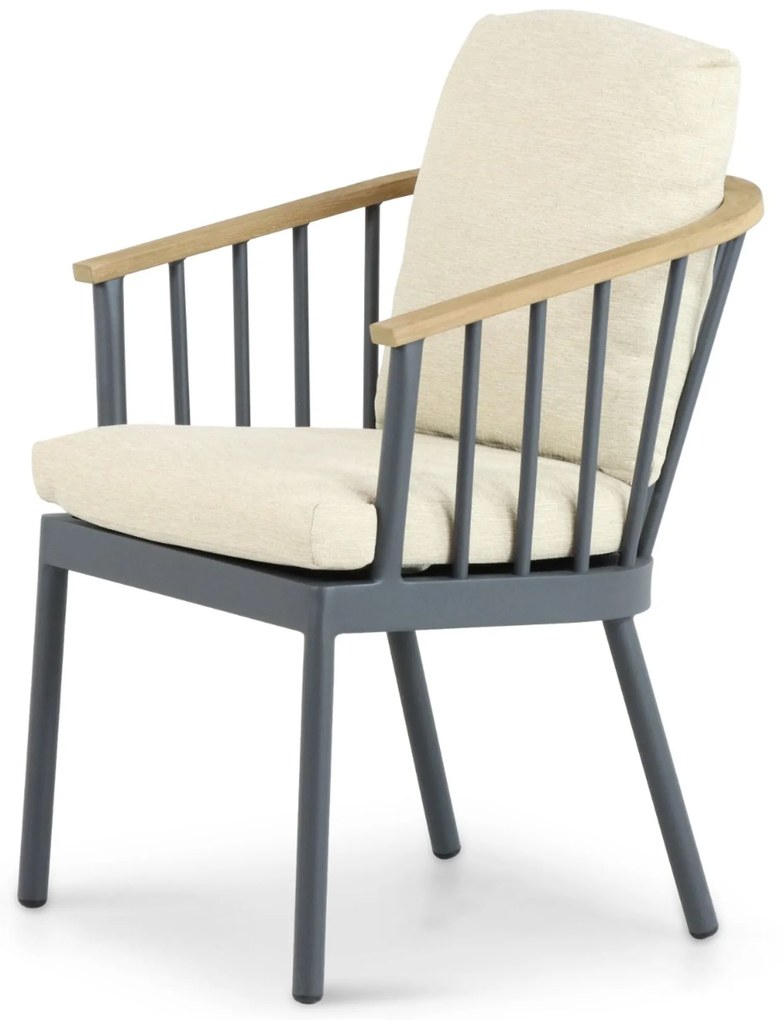 Tuinstoel Aluminium/Teak Grijs-antraciet Apple Bee Condor