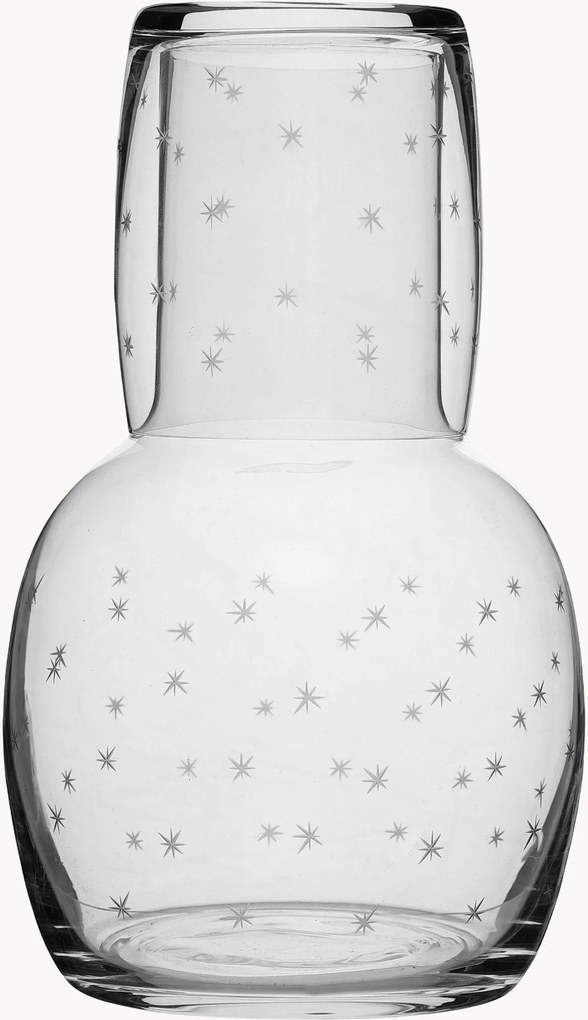 Mondgeblazen kristallen karaf Stars met tumbler