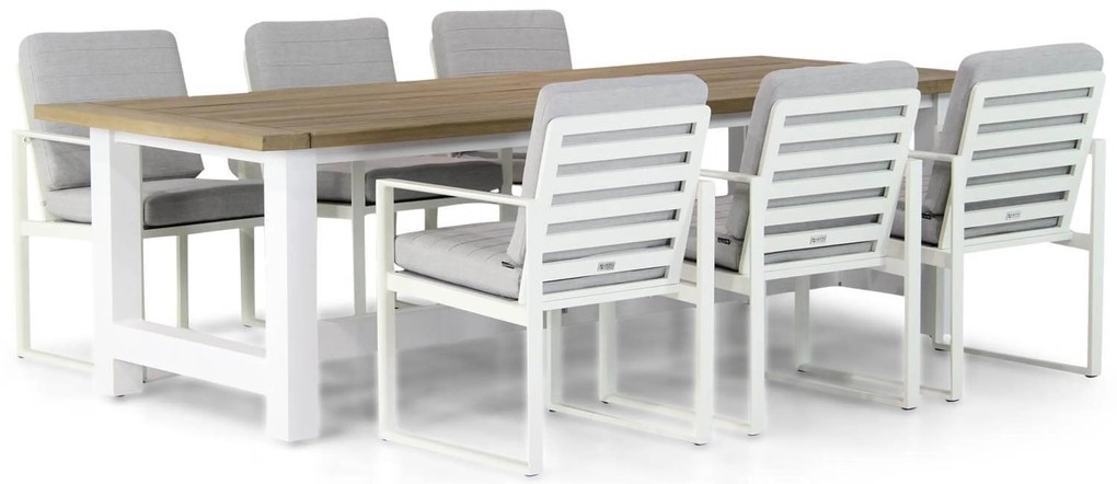 Tuinset 6 personen 260 cm Aluminium Wit Santika Furniture Santika