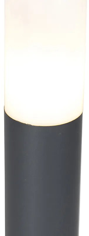Buitenlamp paal antraciet met opaal 80 cm IP44 - Rox Modern E27 IP44 Buitenverlichting cilinder / rond