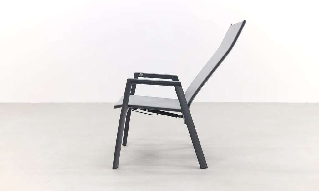 Azoren dining tuinstoel verstelbaar (incl. kussen) - Antraciet