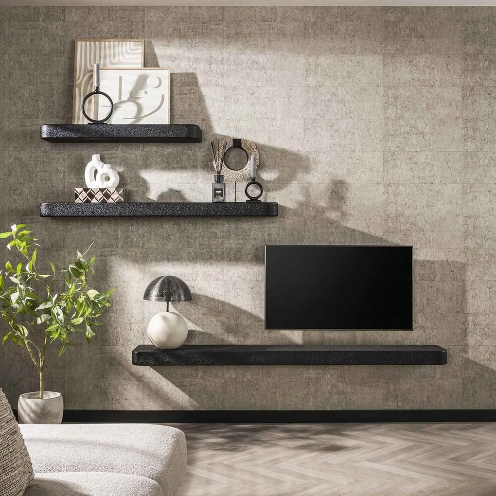 Wandplank Metallic Liquid Metal 100 Cm - 100x29x8cm.