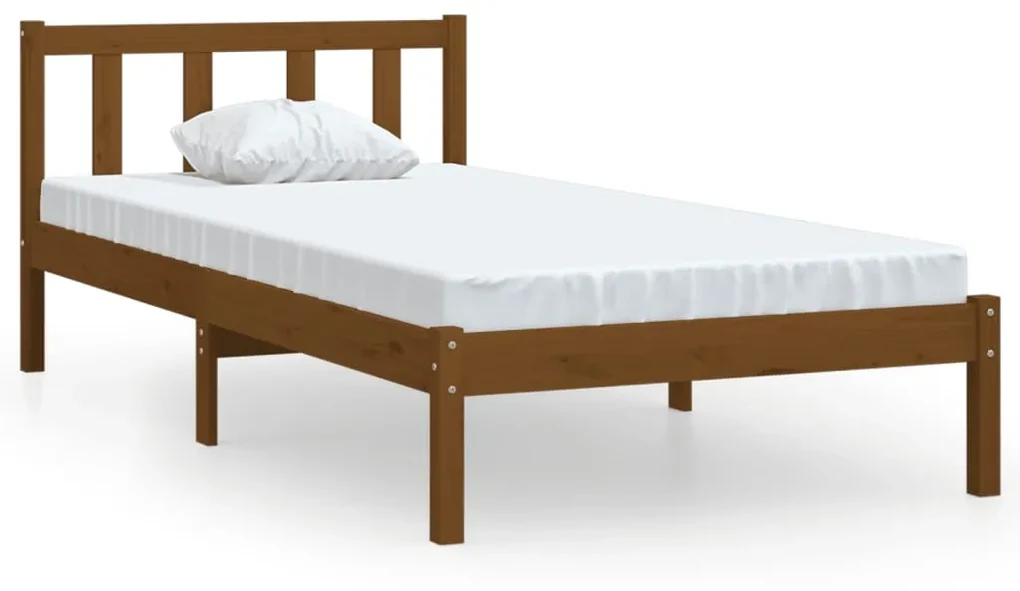vidaXL Bedframe massief grenenhout honingbruin 90x190 cm 3FT Single