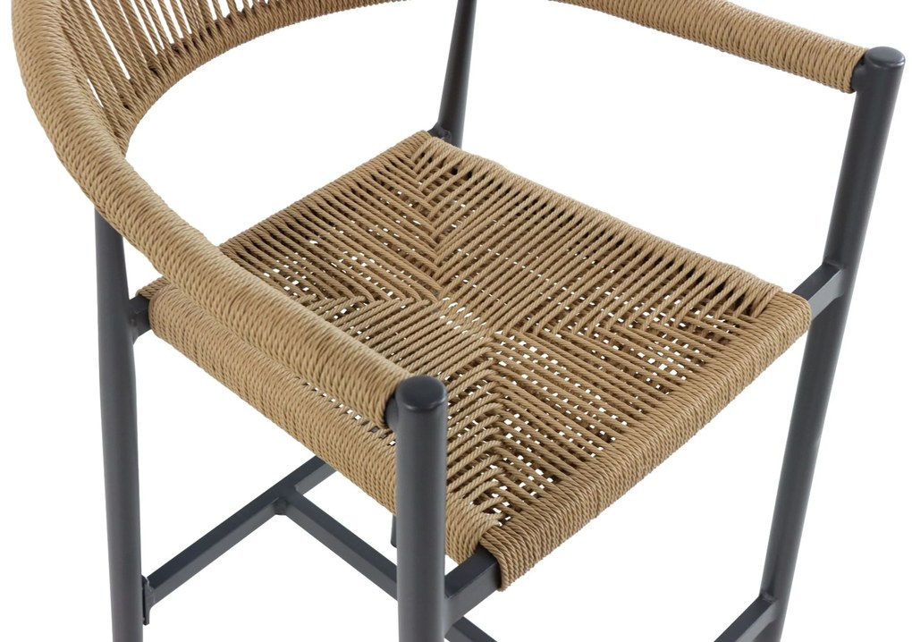 Barstoel Aluminium/rope Taupe-naturel-bruin De Laan Granada