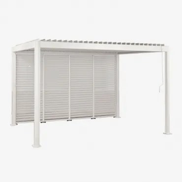 Bioclimatische Aluminium Pergola Met Lamellen En Zijpaneel Druvia Gardenia Wit & Pergola Van 3x4 M Met 4 Panelen Van 92,5 Cm - Sklum