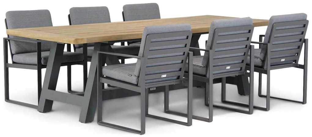 Tuinset 6 personen 260 cm Aluminium Grijs Santika Furniture Santika