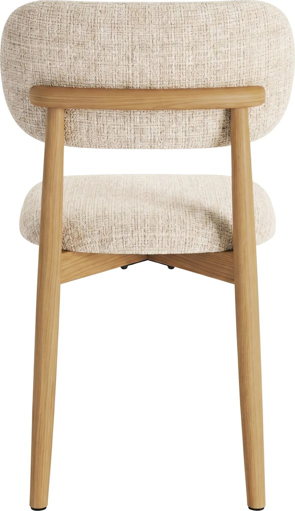 AVLO Beige (stof Juto 4)/gelakt eiken frame – HOUTEN STOEL VOOR WOONKAMER, EETKAMER, KEUKEN RETRO
