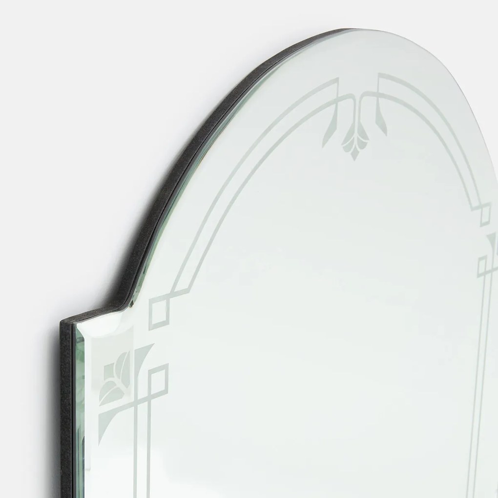 Wandspiegel, gegraveerd en afgeschuind, L75 x H90 cm, MIRAL
