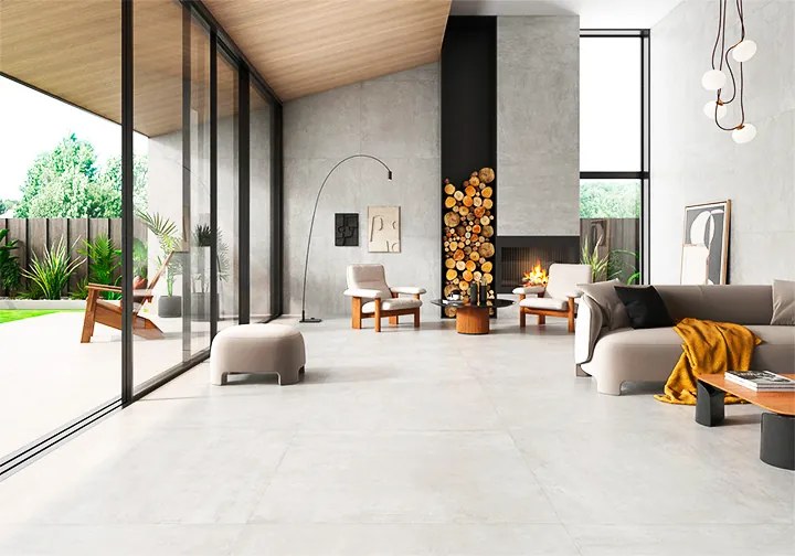 Vloertegel 60x60 Cm Betonlook Arca Wit G43