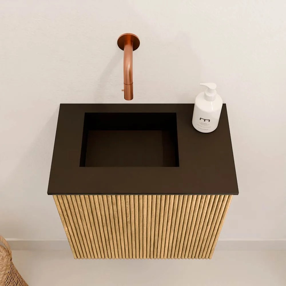 Mondiaz Joya 40cm toiletmeubel oak met wastafel faye links zonder kraangat urban