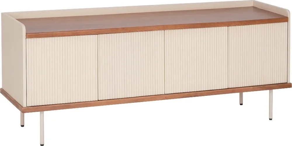 Beige TV Meubel Met Ribbels - 150x40x60cm.