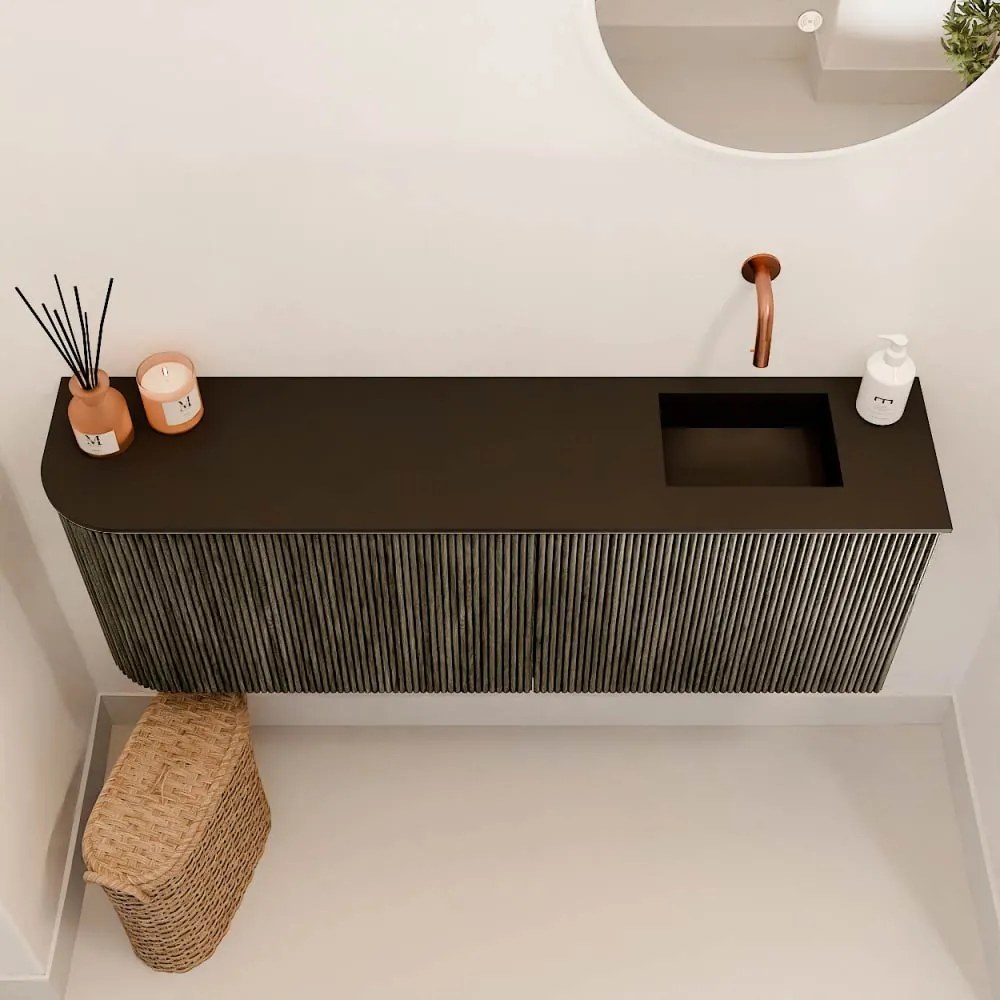 Mondiaz Joya 110cm toiletmeubel ronding links shadow met wastafel faye rechts zonder kraangat urban
