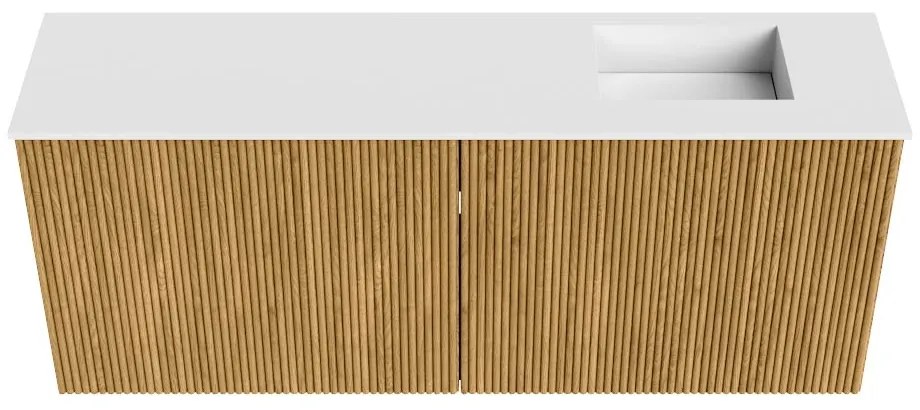 Mondiaz Joya 100cm toiletmeubel oak met wastafel faye rechts 1 kraangat talc