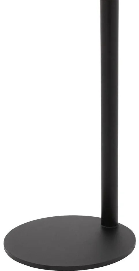 Goossens Nachtkastje Runt, Voet rond metaal ral 9005 zwart, blad massief eik