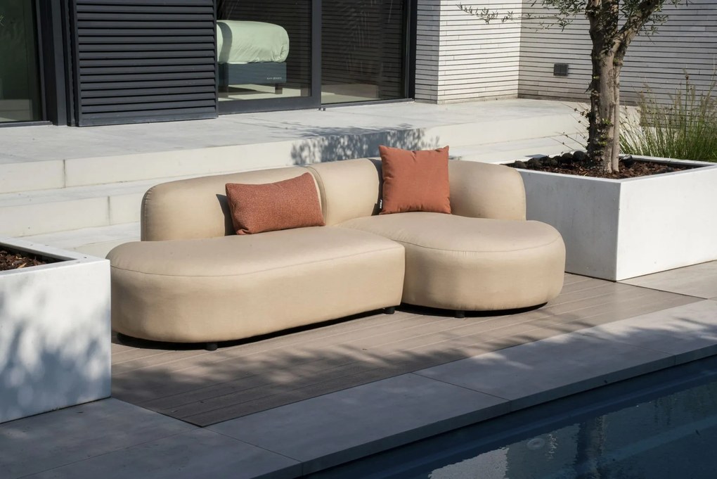 Flow Plush loungebank Heather chalk All Weather loungeset Beige Sunbrella Chaise loungeLoungebank Chaise longue loungeset outdoor textiel -