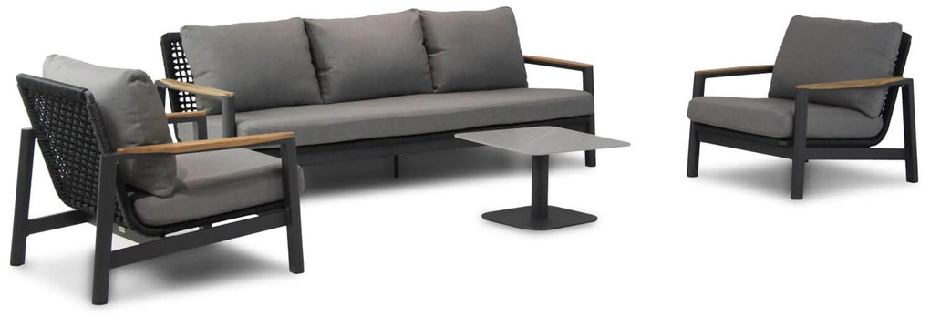 Stoel en Bank Loungeset 5 personen Aluminium/Rope Grijs  Coco Ralph