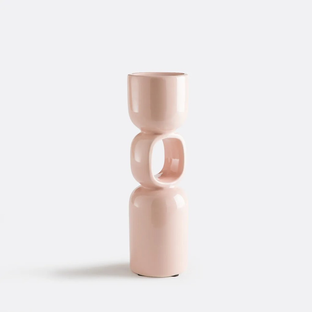 Sculpturale kandelaar van keramiek, hoogte 31 cm, FOMEA