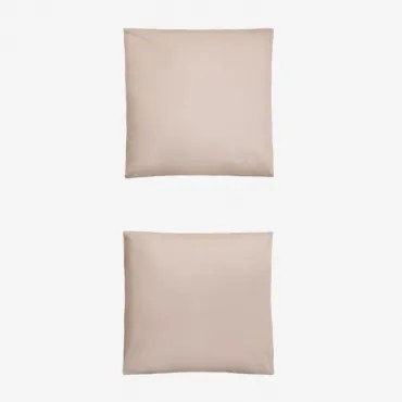 Pack Van 2 Kussenslopen Van 180-draads Perkal Katoen Lesia Licht Make Up & 60 X 60 Cm - Sklum