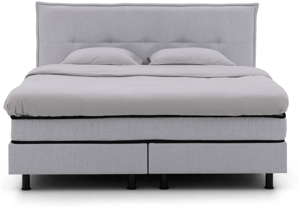 Goossens Basic Boxspring Compleet Kaja, 160 x 200 cm box (= 2x 80cmx 200cm) 1x matras gestoffeerd pocketvering, 1x matrastopper gestoffeerd