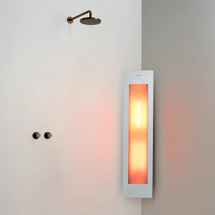 Sunshower Round Plus Medium White infraroodlamp en UV 33x140x10cm hoekopbouw