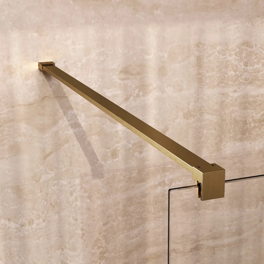 Brauer Void Carving profielloze douchecabine 80x100cm messing geborsteld PVD