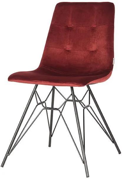 Trend Living | Eetkamerstoel Mick breedte 45 cm x hoogte 84 cm x diepte 59 cm rood eetkamerstoelen fluweel stoelen & fauteuils | NADUVI outlet