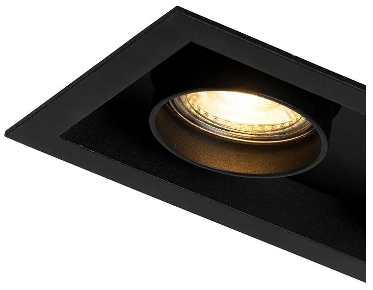 Moderne inbouwspot zwart verstelbaar 2-lichts - Roof Modern GU10 Binnenverlichting Lamp