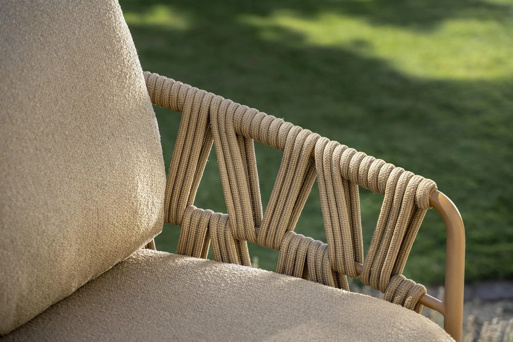 4 Seasons Outdoor Biarritz chaise loungebank amber Loungebank beige weerbestendig