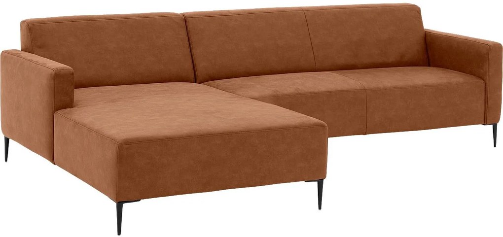 Goossens Key West cognac, micro leer, 3-zits, modern design