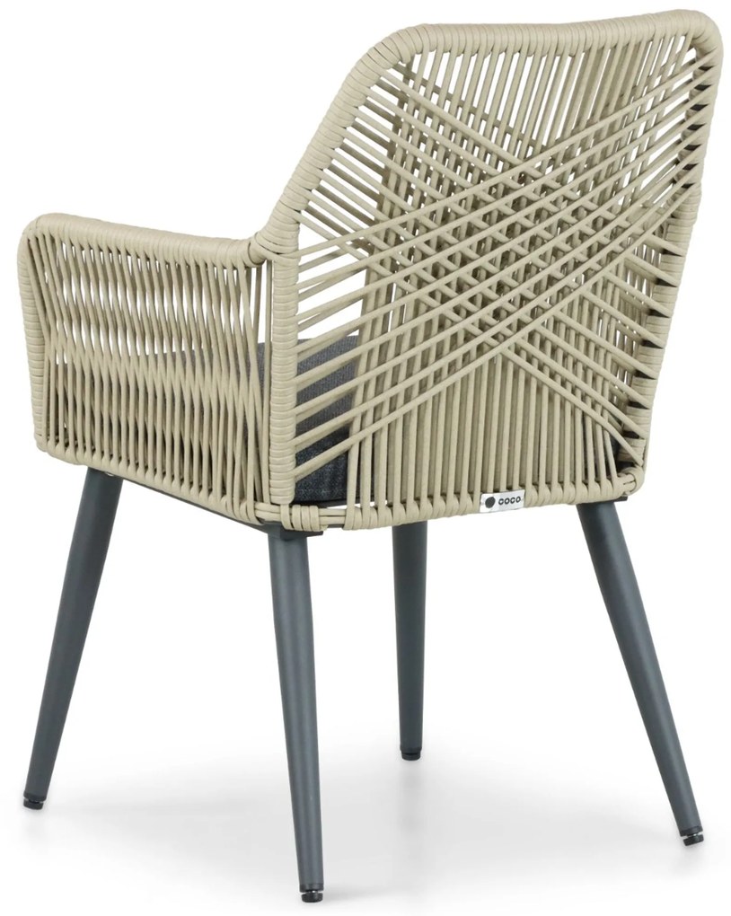 Tuinstoel Aluminium/rope Taupe-naturel-bruin Coco Vedra