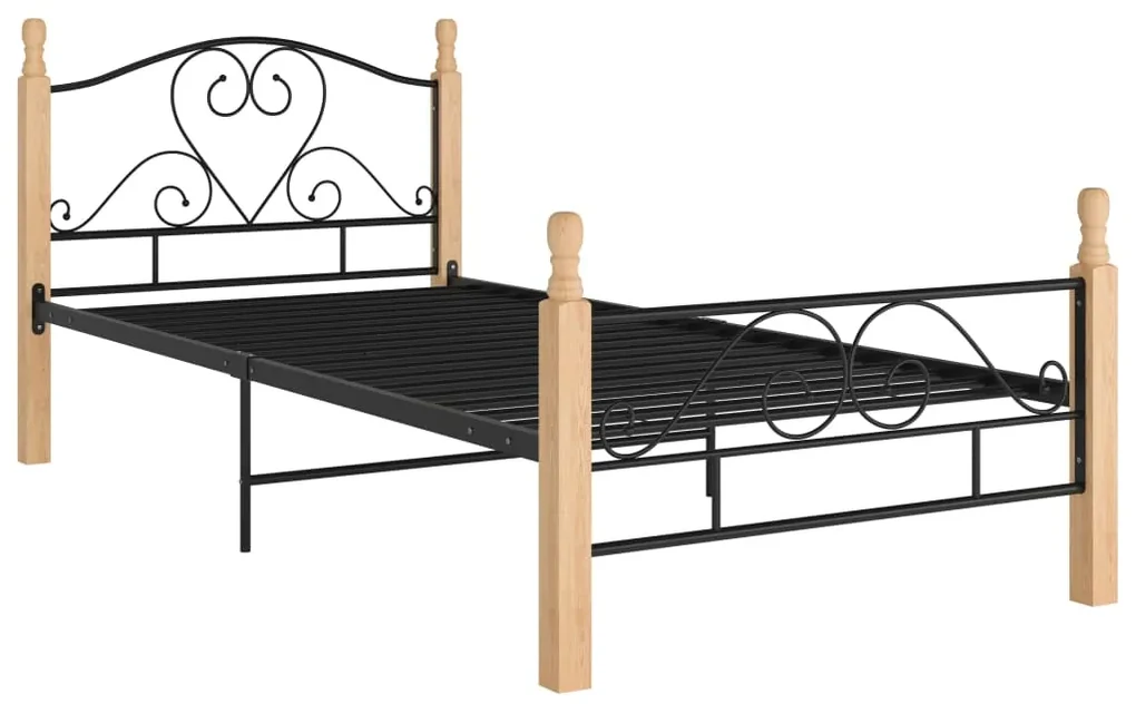 vidaXL Bedframe metaal zwart 100x200 cm